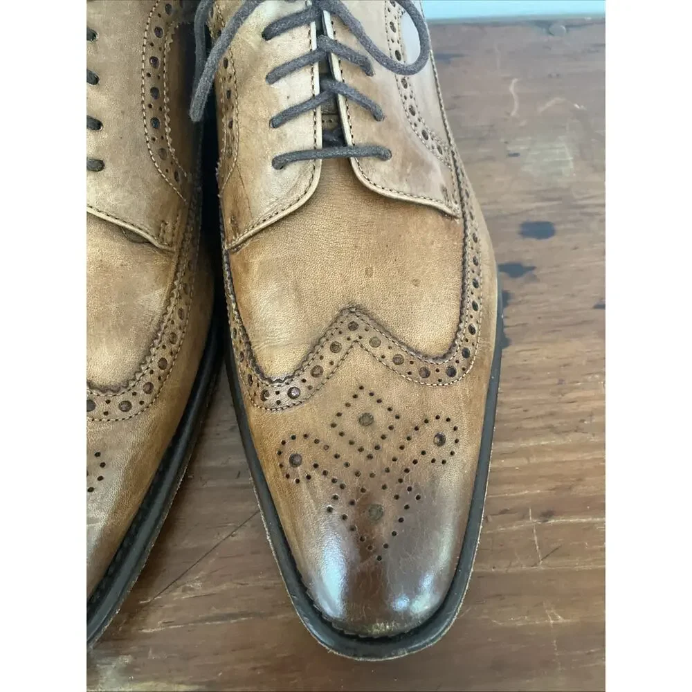 Johnston Murphy Collection Italy Leather Wingtips Brogues Oxfords Mens Shoes 9M